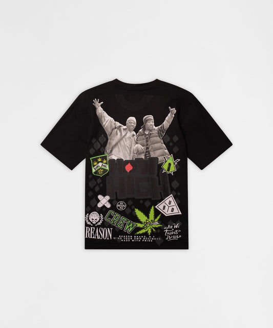 Reason Clothing Deals How High Crew Embroidered Short Sleeve Tee - Black