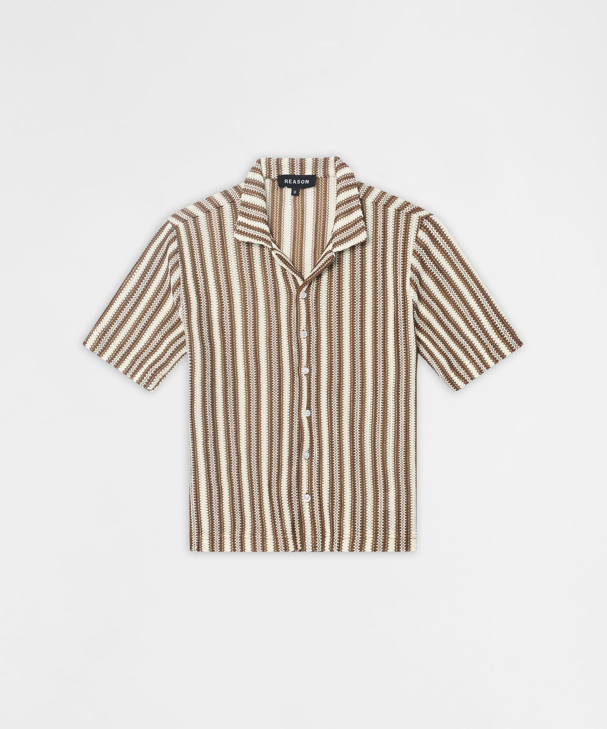 Reason Clothing Trusted Knitted Button Down Shirt - Brown