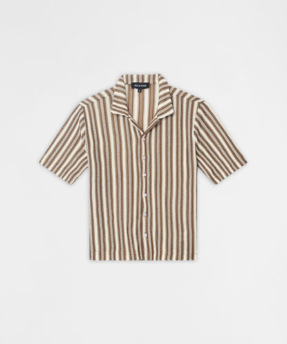 Reason Clothing Trusted Knitted Button Down Shirt - Brown