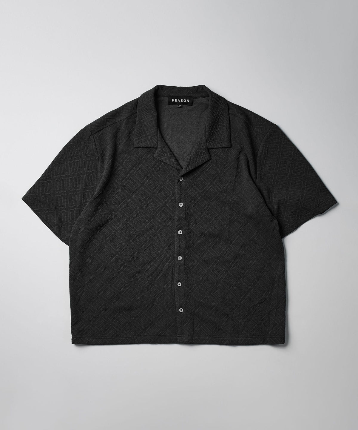 Reason Clothing Special Offer Jacquard Knit Shirt - Black