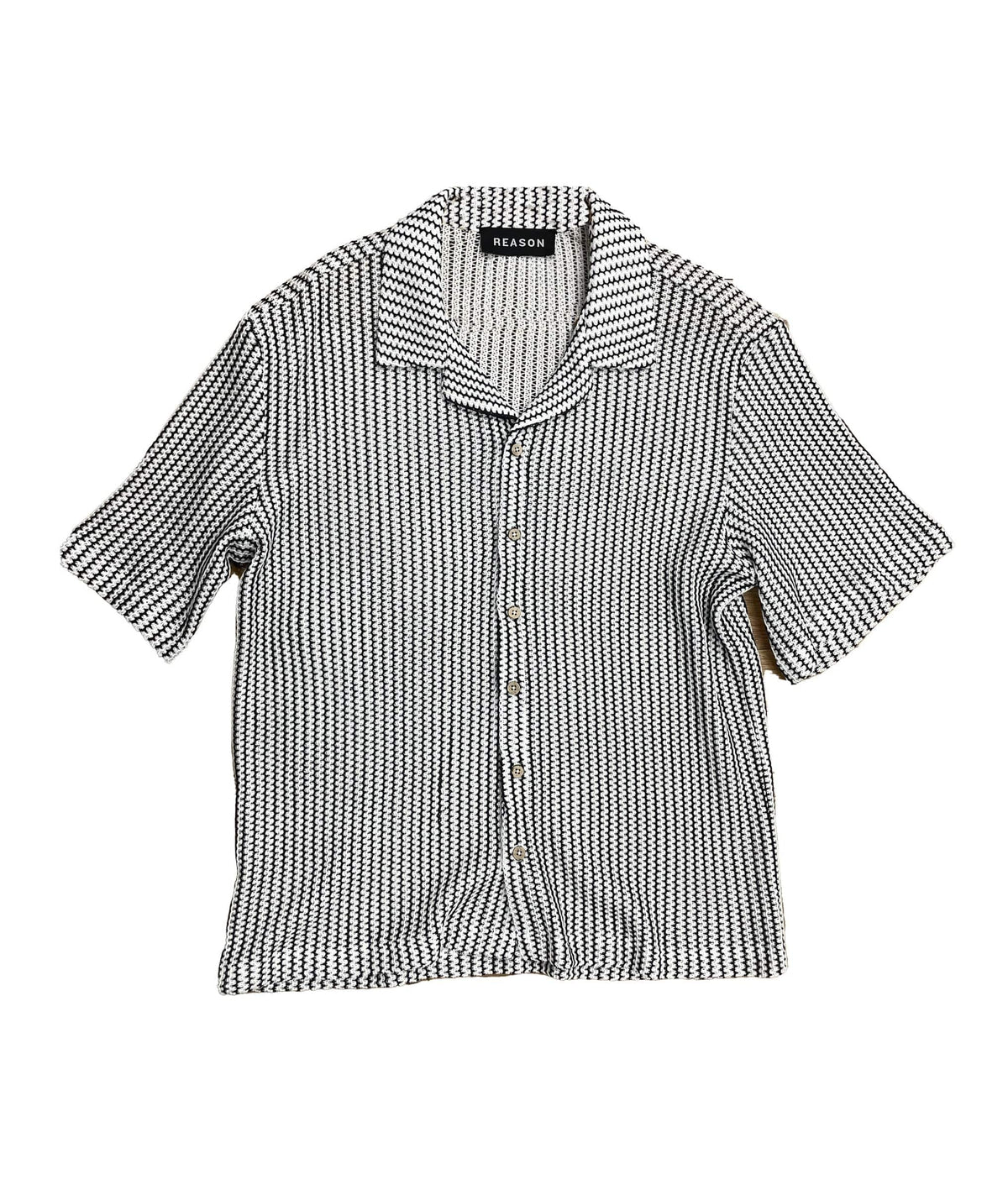Reason Clothing Value Stripes Black and White Knit Shirt
