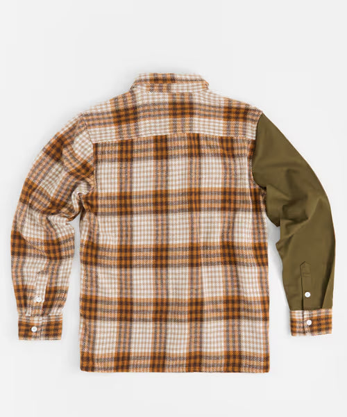Reason Clothing Discount Mixed Material Flannel Shirt