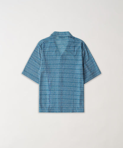 Reason Clothing Latest Textured Streamlined Button Down Shirt - Blue