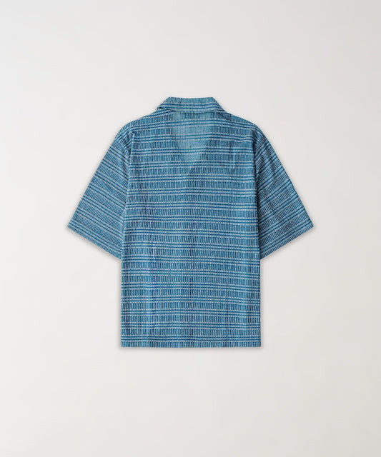 Reason Clothing Latest Textured Streamlined Button Down Shirt - Blue