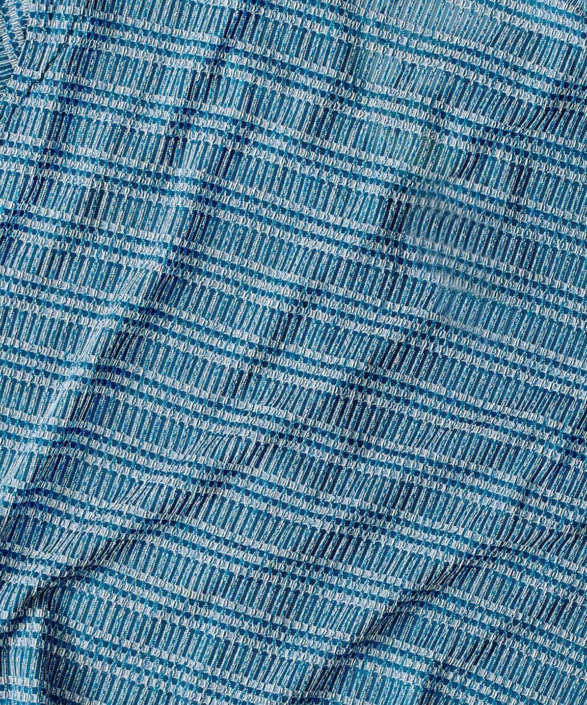 Reason Clothing Latest Textured Streamlined Button Down Shirt - Blue