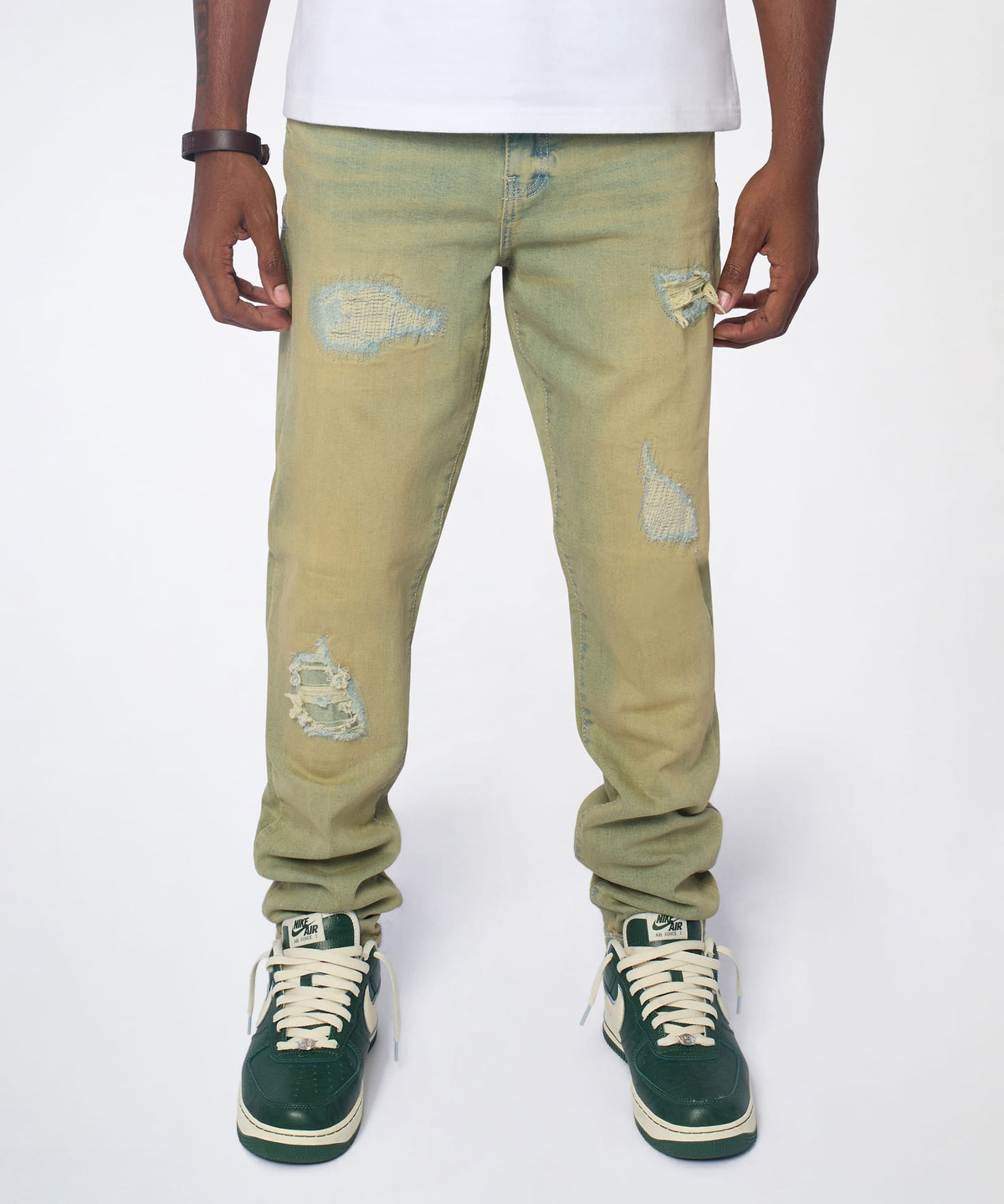 Reason Clothing Sale Essential Distressed Skinny Jeans - Vintage Blue