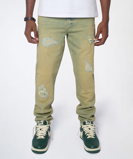 Reason Clothing Sale Essential Distressed Skinny Jeans - Vintage Blue