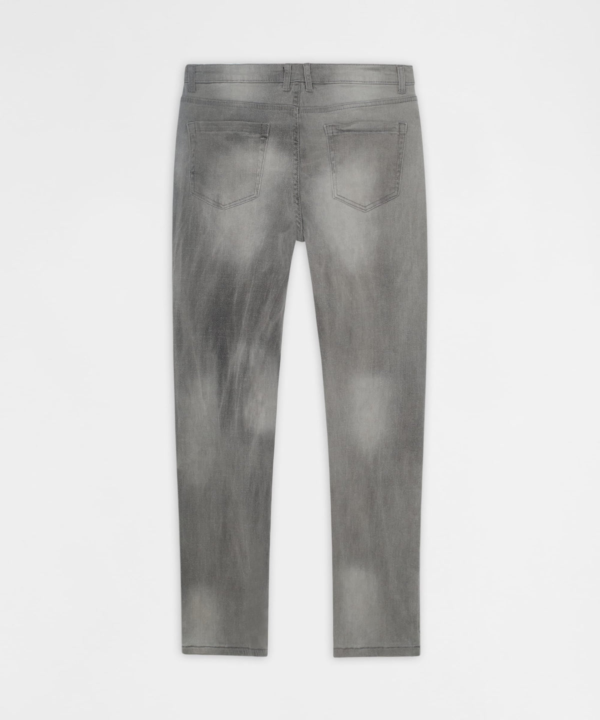 Reason Clothing Signature Floral Rhinestone Distressed Skinny Jeans - Grey
