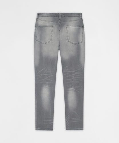 Reason Clothing Best Seller Fade Away Distressed Skinny Jeans - Grey