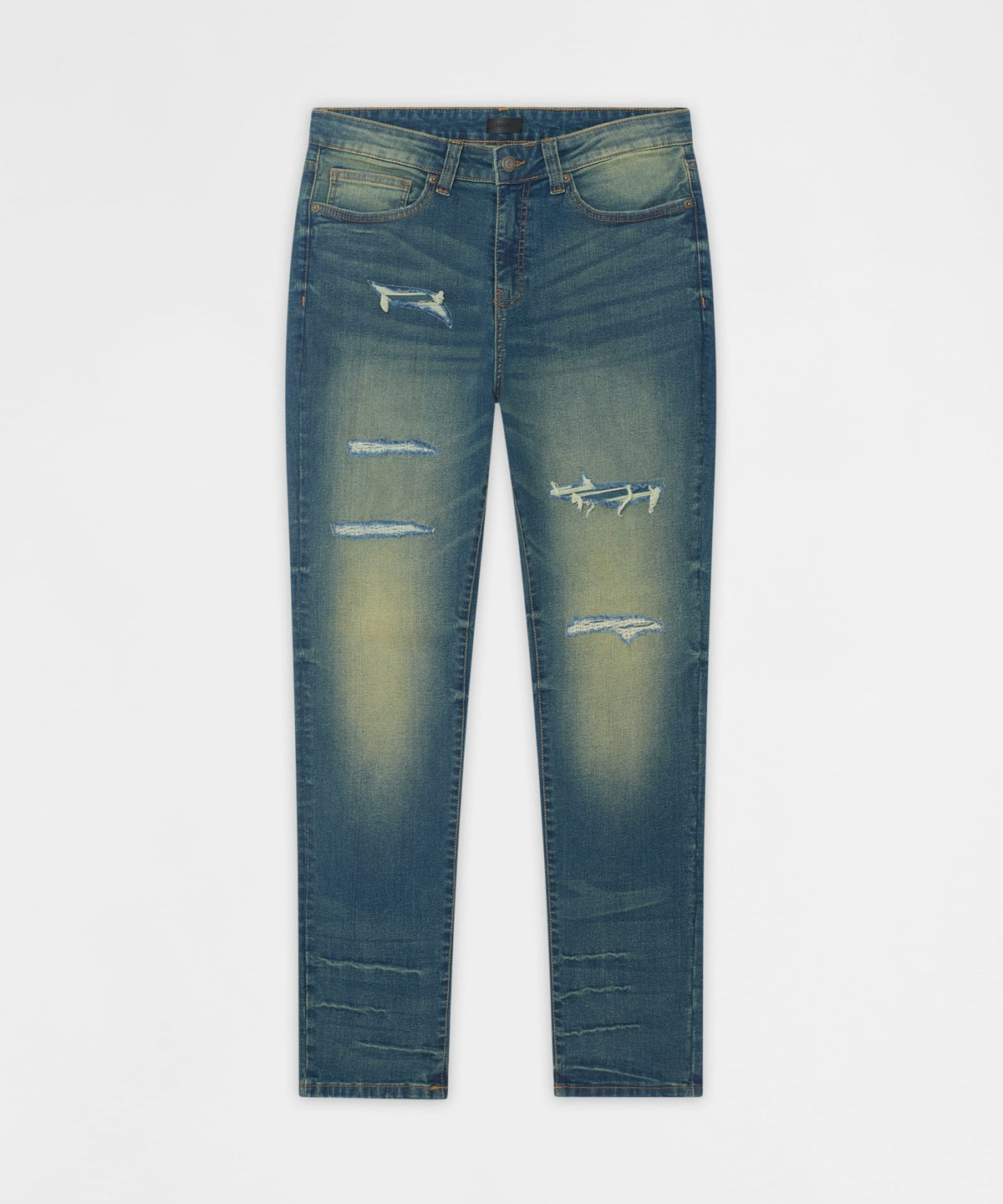 Reason Clothing Best Price Everyday Distressed Skinny Jeans - Vintage Blue
