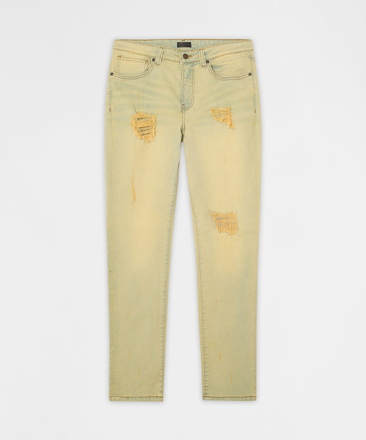 Reason Clothing Discount Mended Distressed Skinny Jeans - Light Blue