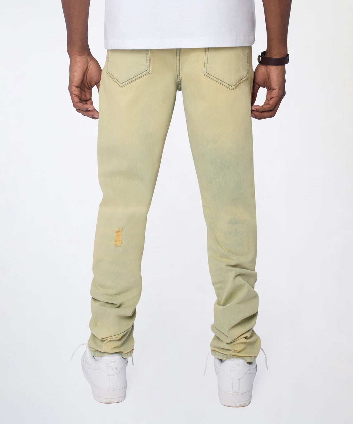 Reason Clothing Discount Mended Distressed Skinny Jeans - Light Blue