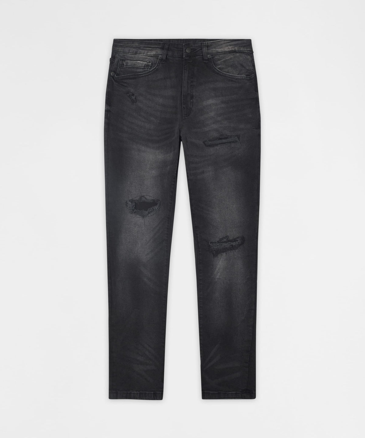 Reason Clothing Value Midnight Distressed Skinny Jeans - Black