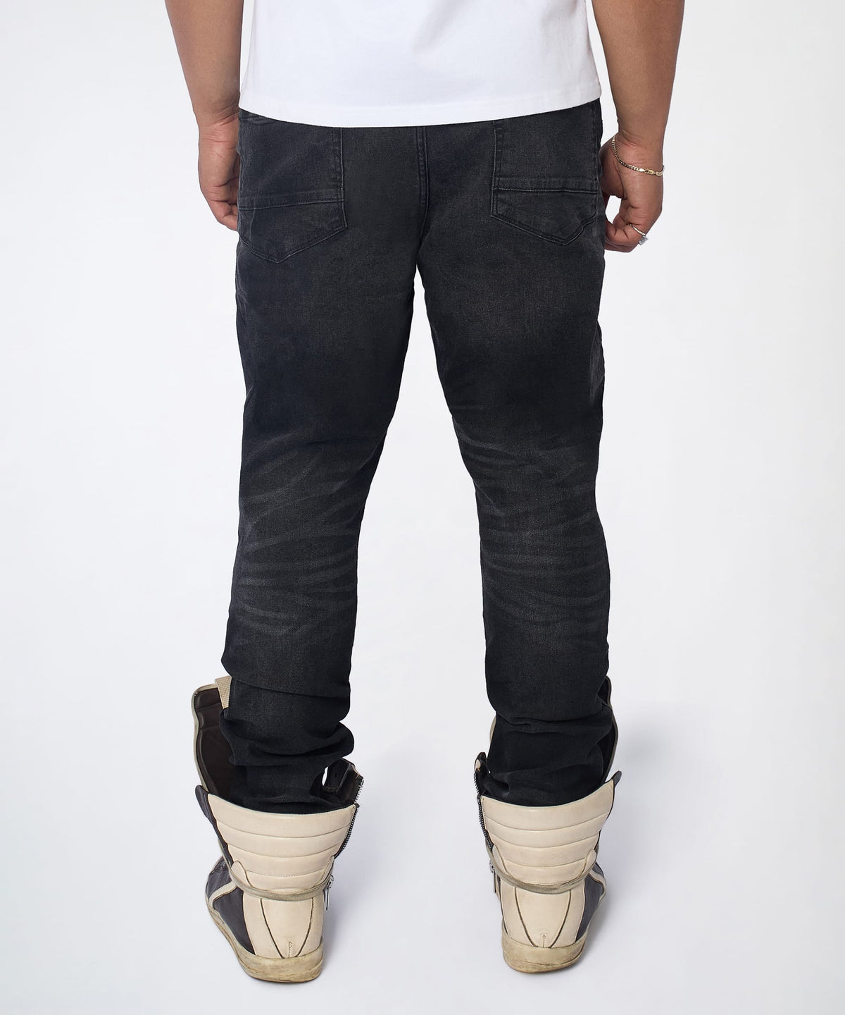 Reason Clothing Value Midnight Distressed Skinny Jeans - Black