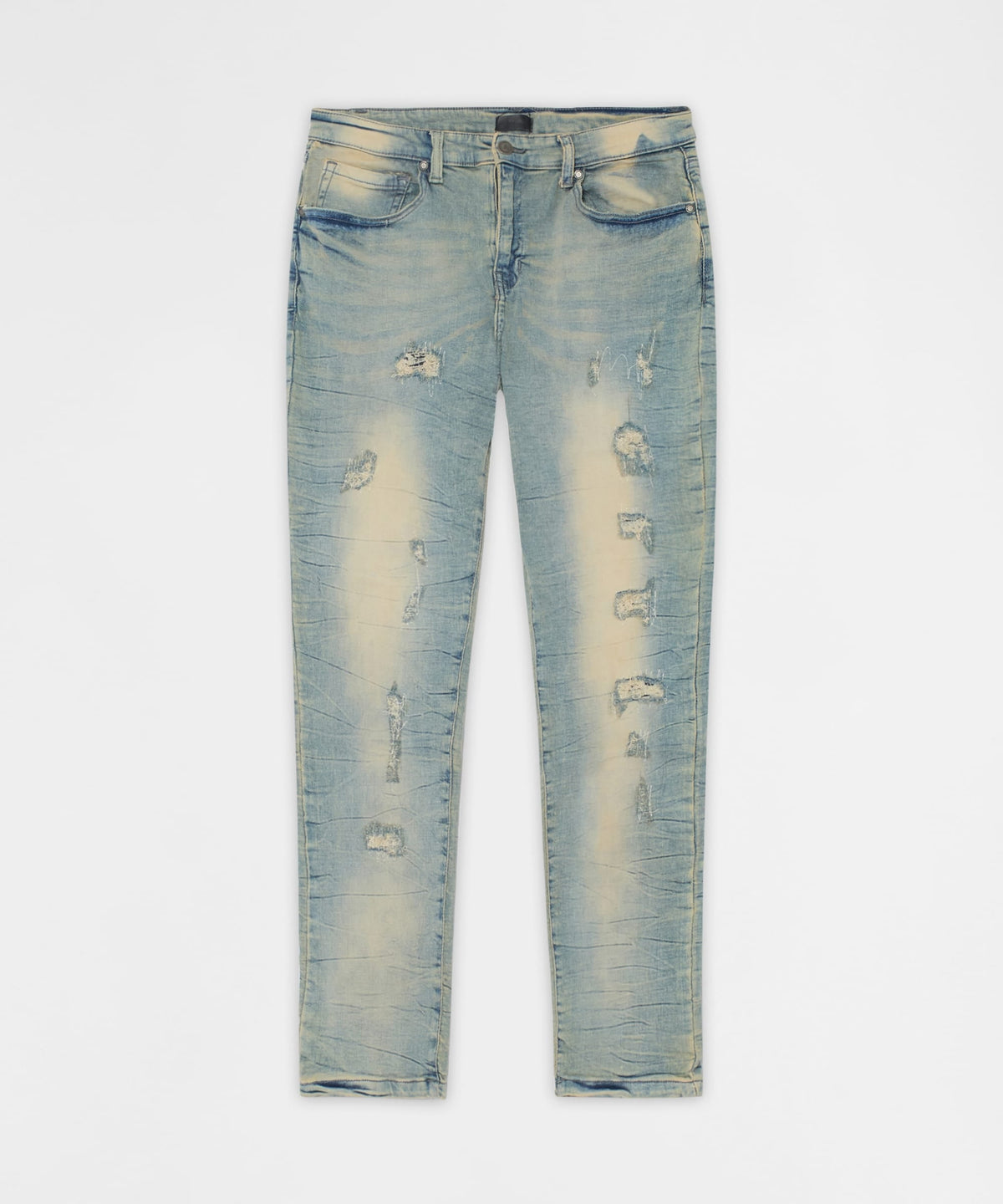 Reason Clothing Value Vintage Distressed Skinny Jeans - Light Blue