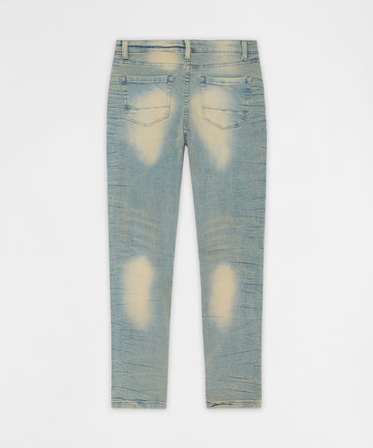 Reason Clothing Value Vintage Distressed Skinny Jeans - Light Blue