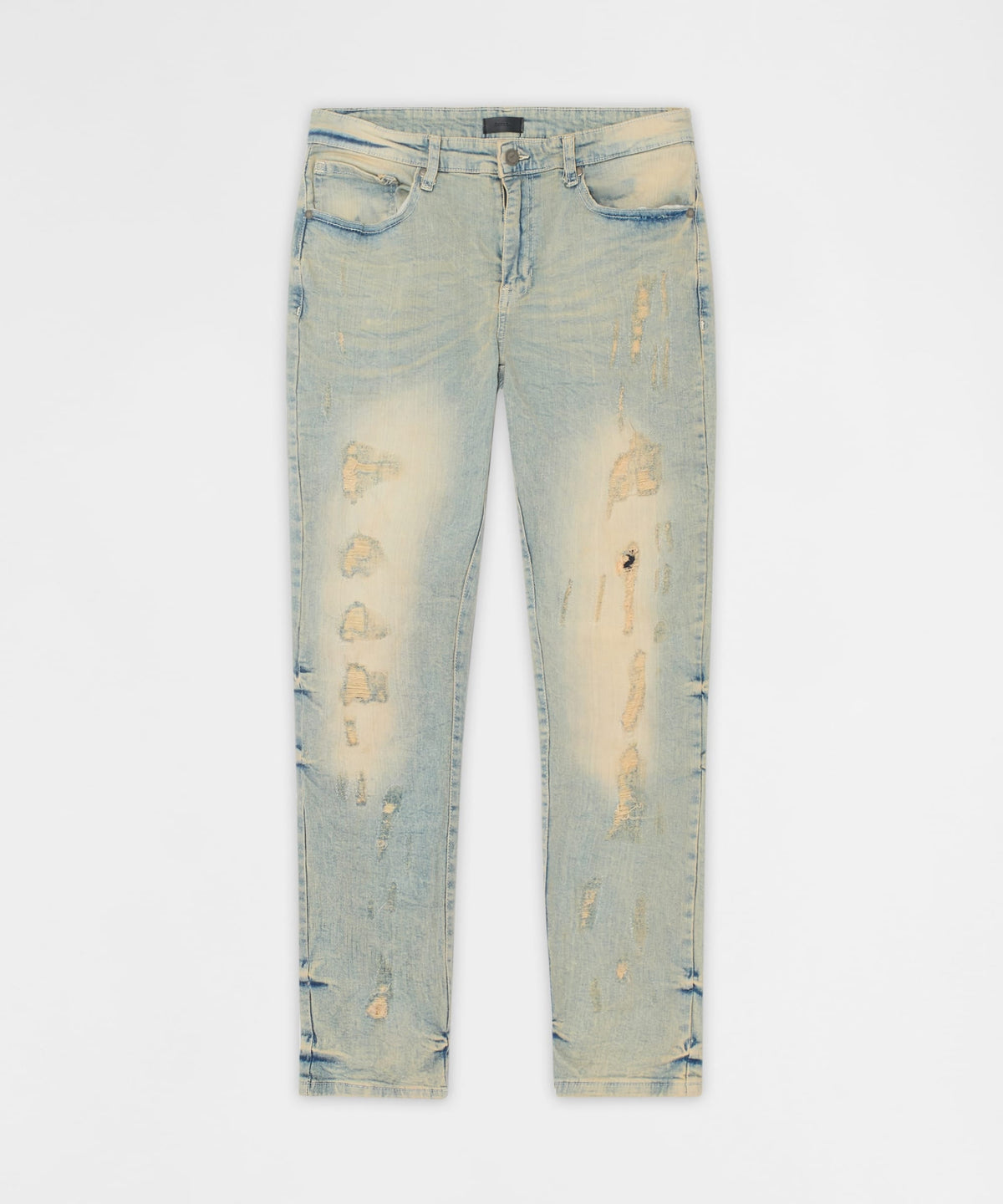Reason Clothing Value Ladder Distressed Skinny Jeans - Light Blue
