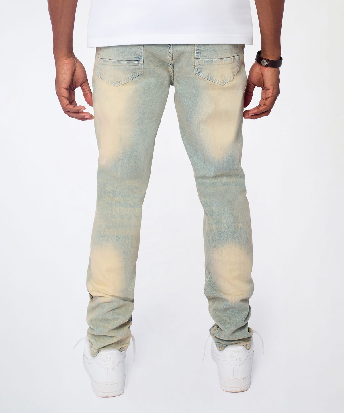 Reason Clothing Value Ladder Distressed Skinny Jeans - Light Blue