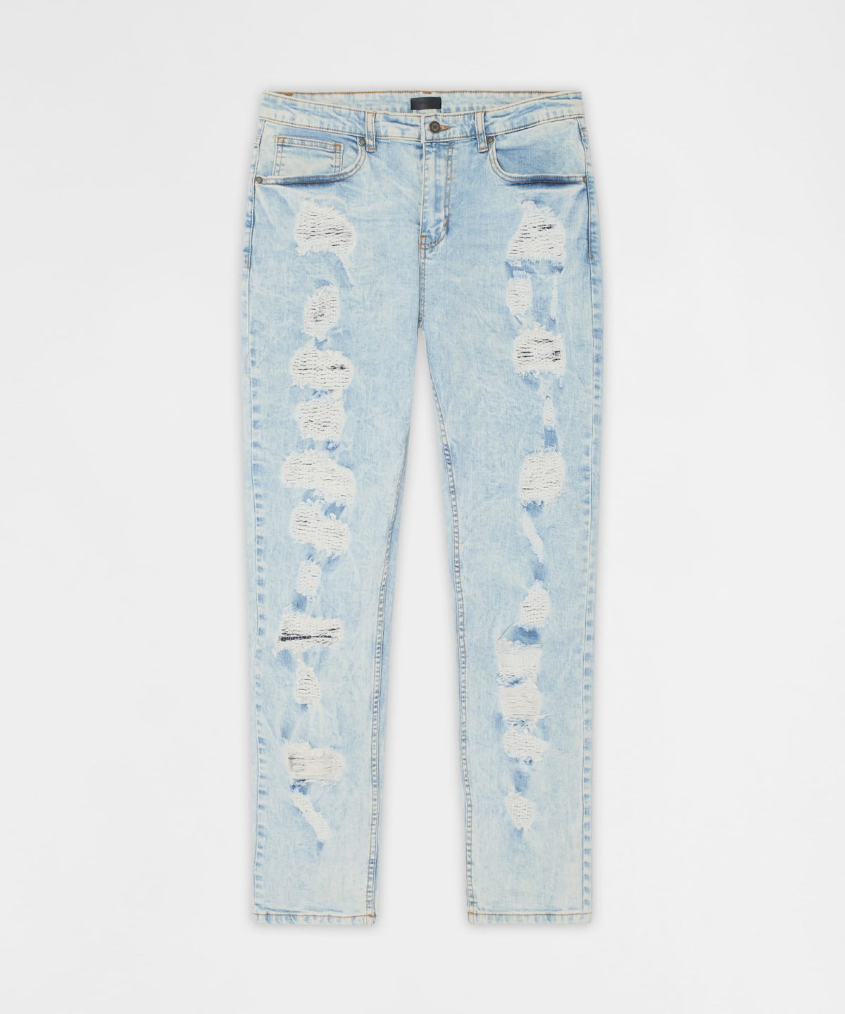 Reason Clothing Best Seller Light Wash Distressed Skinny Jeans - Light Blue