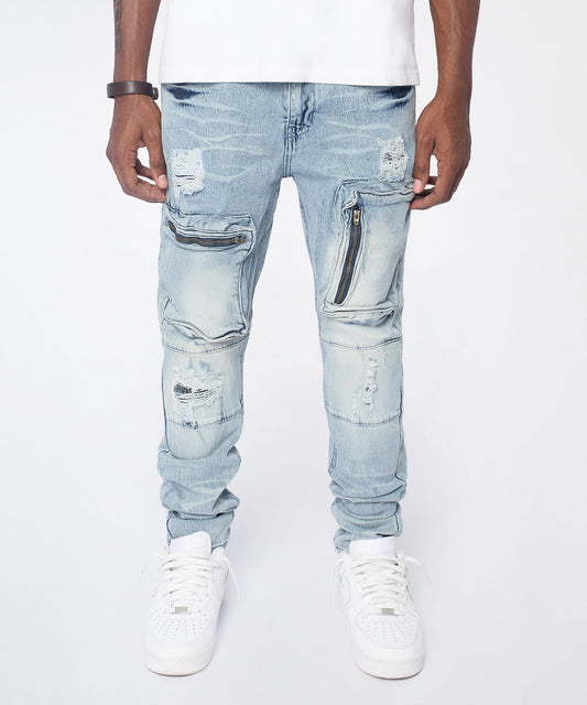 Reason Clothing Recommended Recon Distressed Skinny Cargo Pants