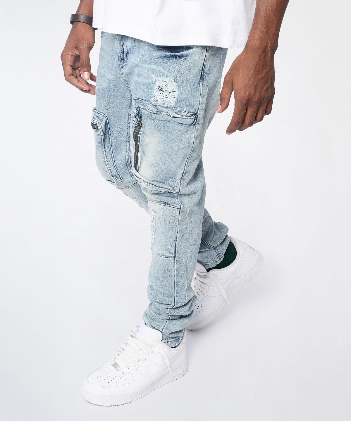 Reason Clothing Recommended Recon Distressed Skinny Cargo Pants