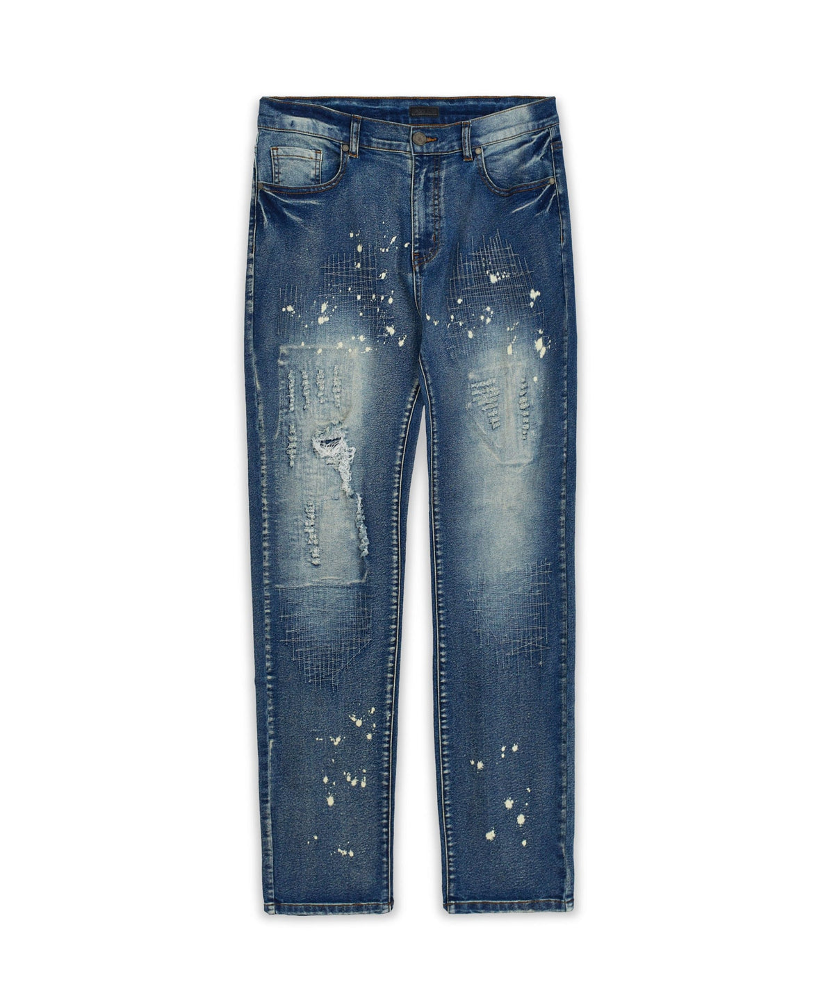 Reason Clothing Classic Stitchworks Plus Size Denim Jeans - Blue