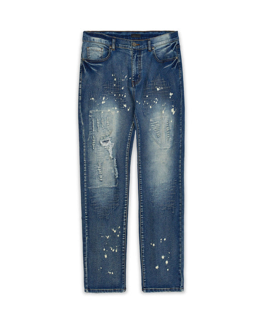 Reason Clothing Classic Stitchworks Plus Size Denim Jeans - Blue