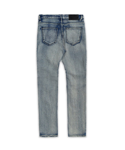 Reason Clothing Smart Buy Splatter Moto Plus Size Skinny Jeans - Blue