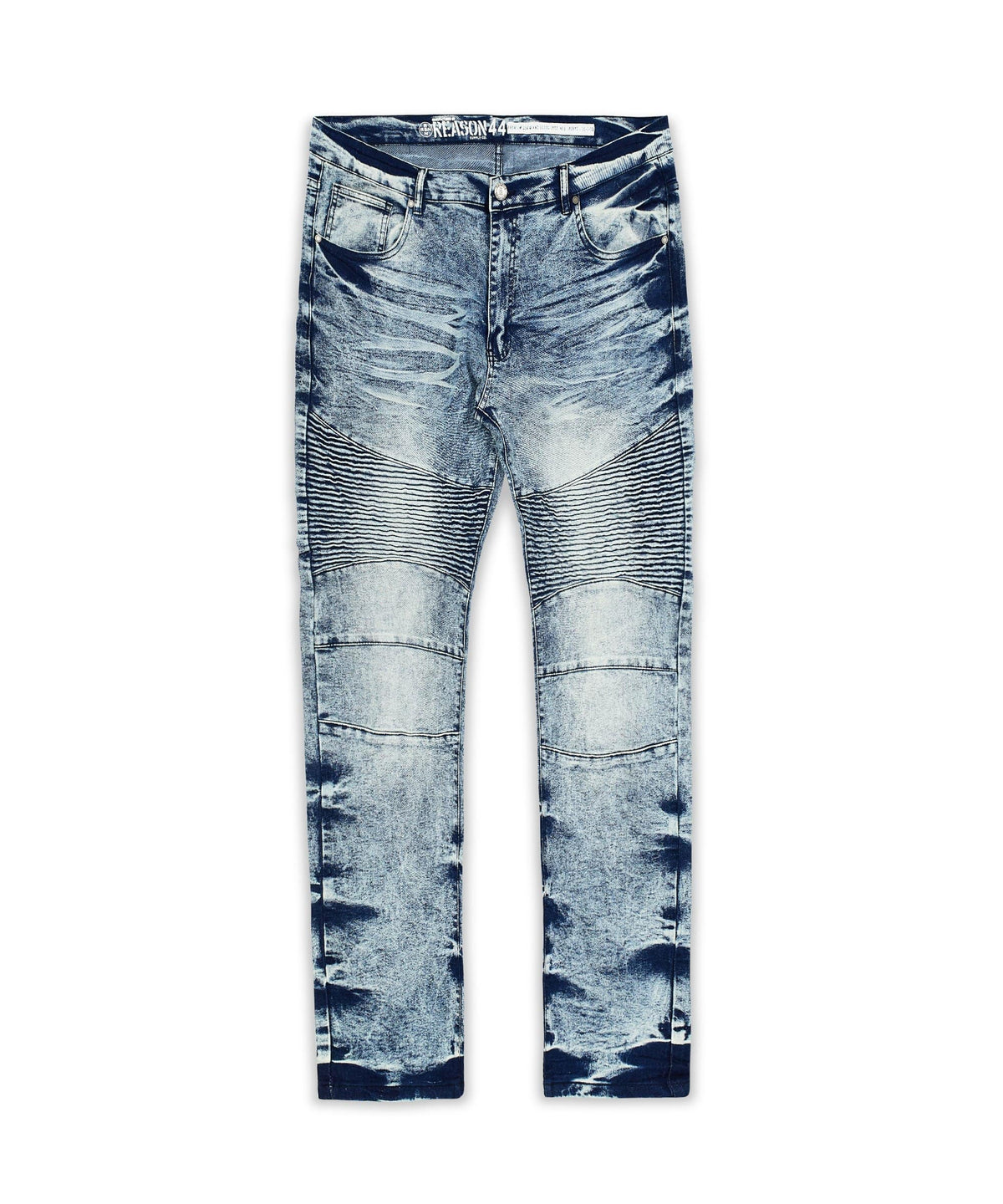 Reason Clothing Smart Buy Splatter Plus Size Denim Jeans - Blue