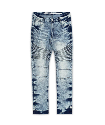 Reason Clothing Smart Buy Splatter Plus Size Denim Jeans - Blue