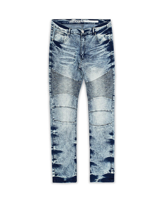 Reason Clothing Smart Buy Splatter Plus Size Denim Jeans - Blue