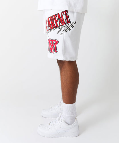 Reason Clothing Top Pick Scarface Applique Racing Short - White
