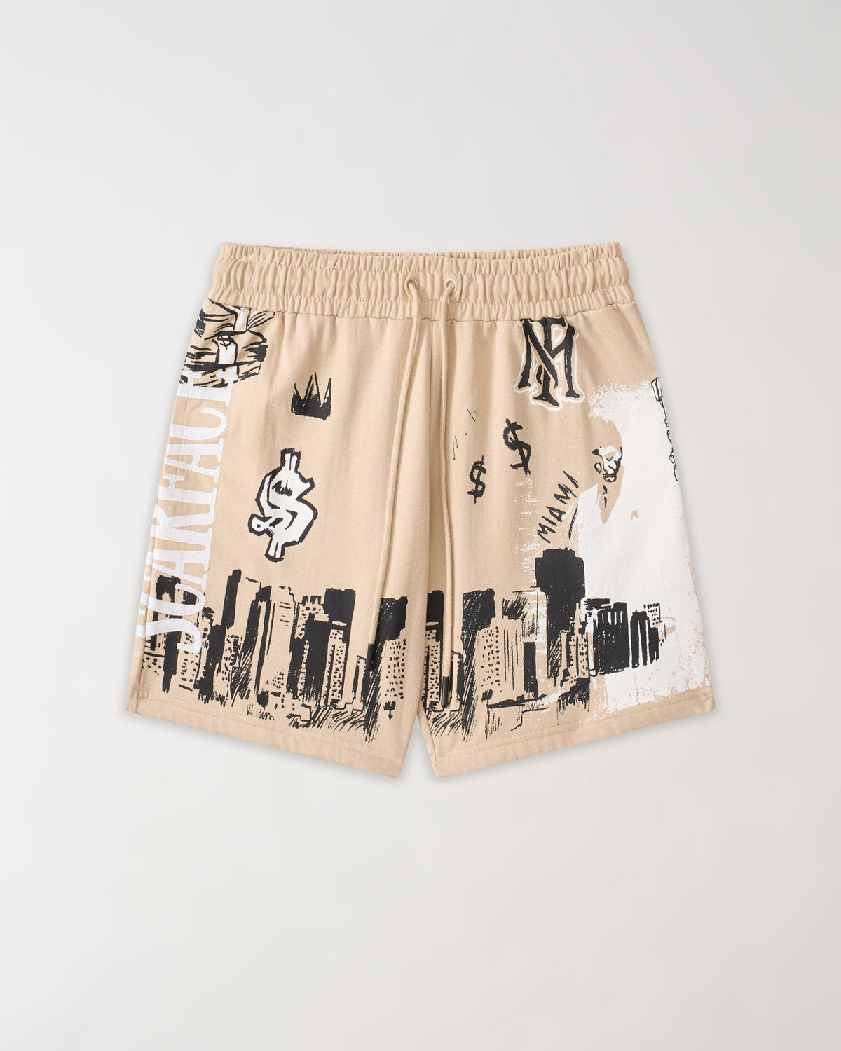 Reason Clothing Classic Scarface Applique Fleece Short - Khaki