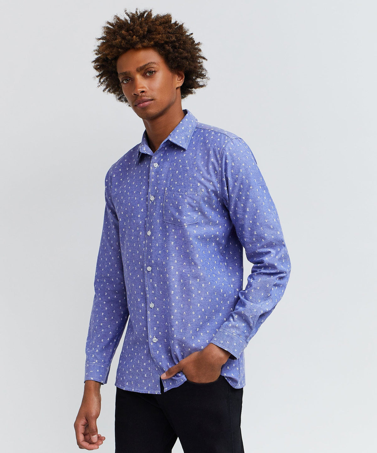Reason Clothing Best Price Reason Long Sleeve Oxford Shirt