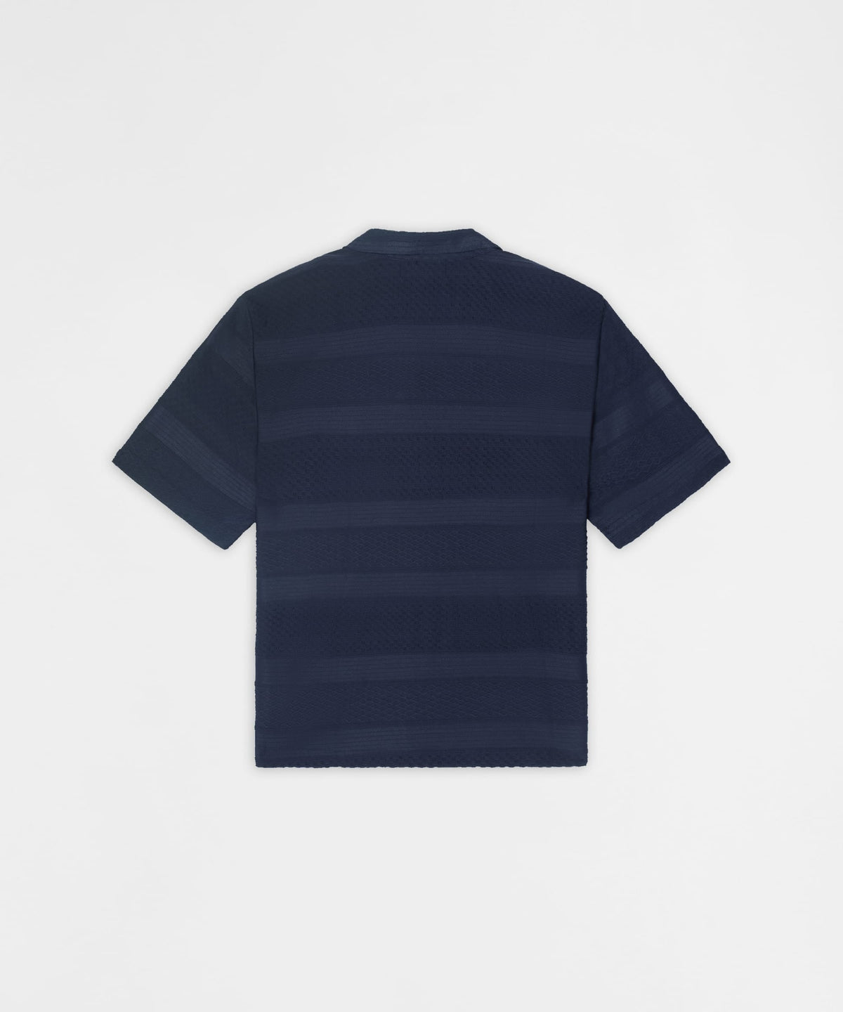Reason Clothing Best Seller Vertical Jacquard Knit Short Sleeve Polo Shirt - Navy