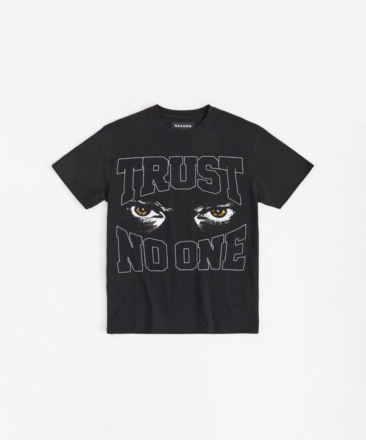 Reason Clothing Hot Sale Trust No One Short Sleeve Tee - Black