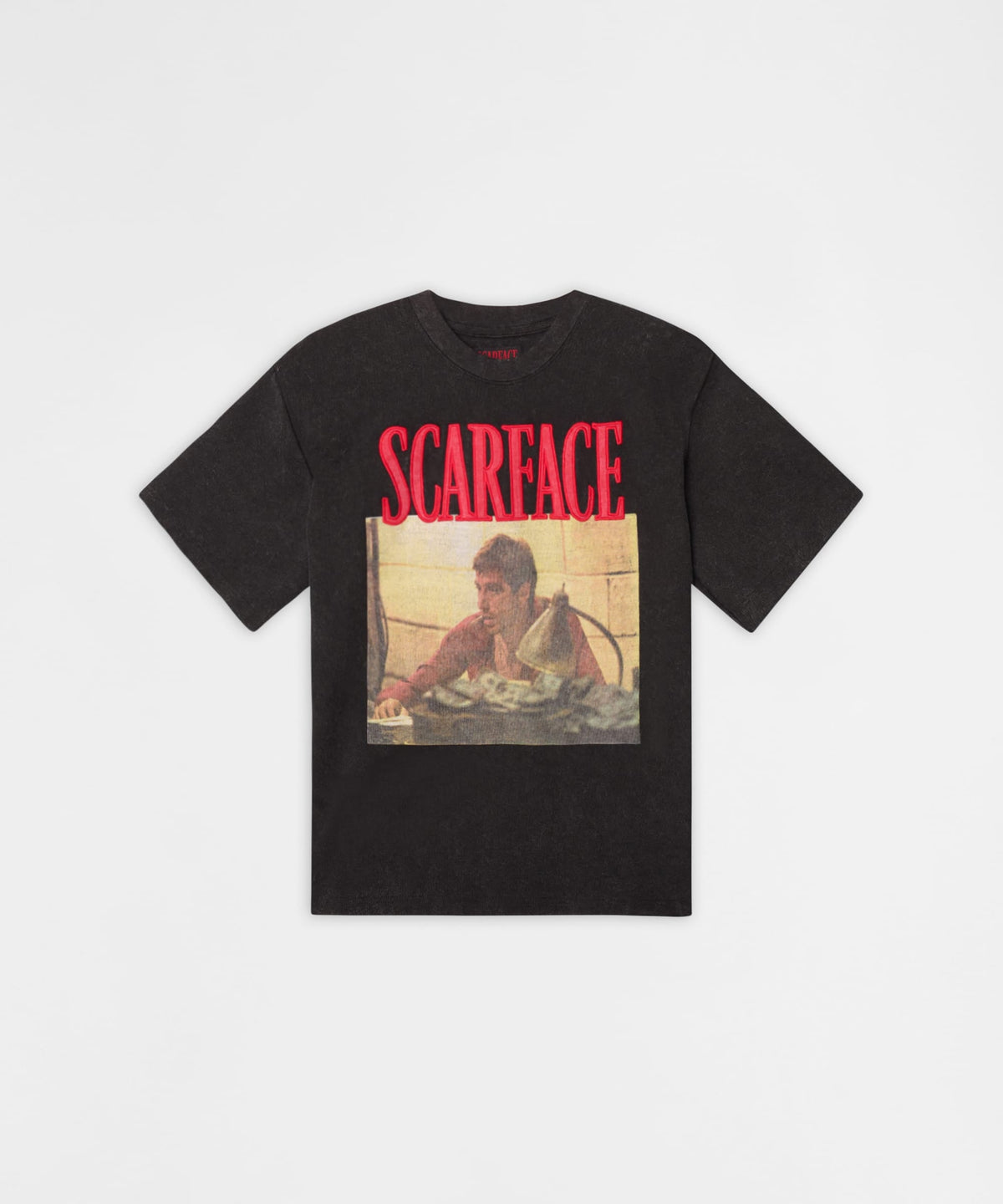 Reason Clothing Hot Sale Scarface Money Applique Tee - Black