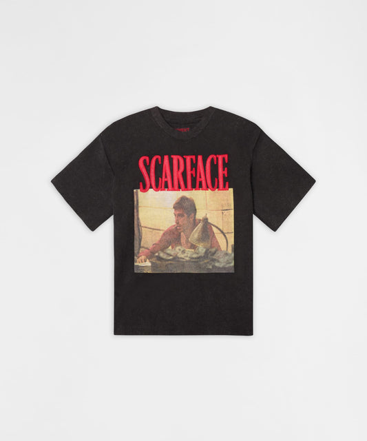 Reason Clothing Hot Sale Scarface Money Applique Tee - Black