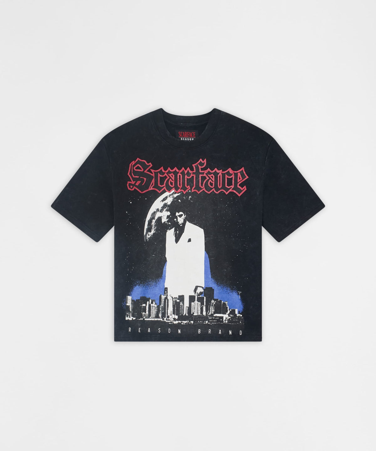 Reason Clothing Customer Favorite Scarface City Skyline Washed Tee - Black