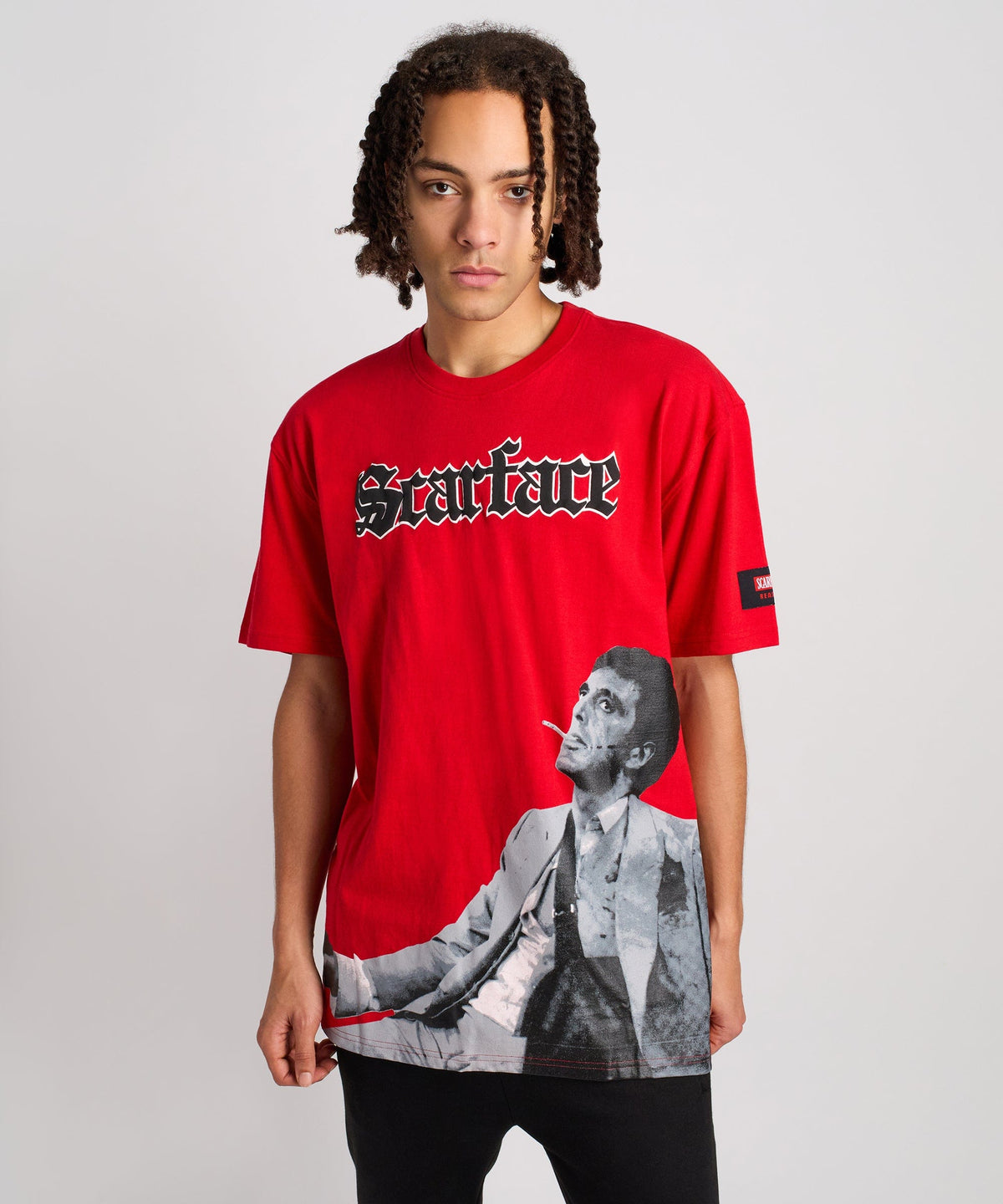 Reason Clothing Deals Scarface Tony Montana Graphic Short Sleeve Tee - Red