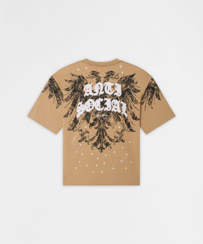 Reason Clothing Quality Mindset Applique Washed Short Sleeve Tee - Khaki