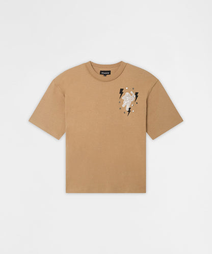 Reason Clothing Quality Mindset Applique Washed Short Sleeve Tee - Khaki