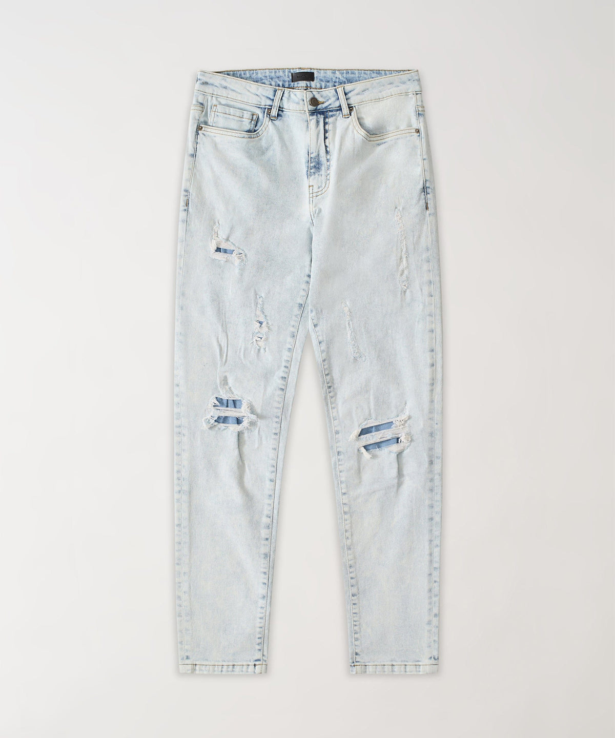 Reason Clothing Top Pick Ice Distressed Skinny Jeans - Blue
