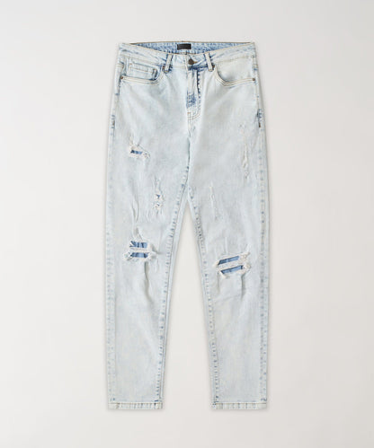 Reason Clothing Top Pick Ice Distressed Skinny Jeans - Blue