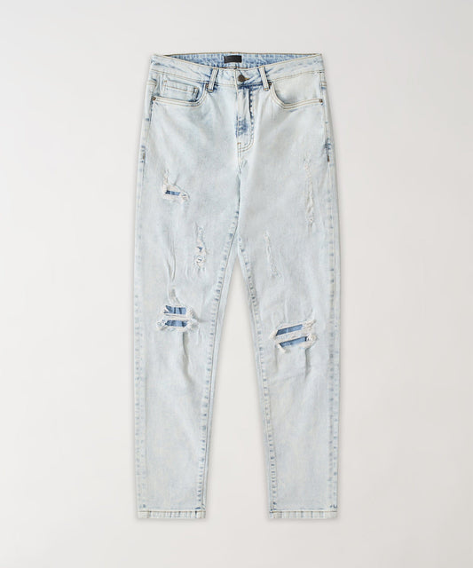Reason Clothing Top Pick Ice Distressed Skinny Jeans - Blue