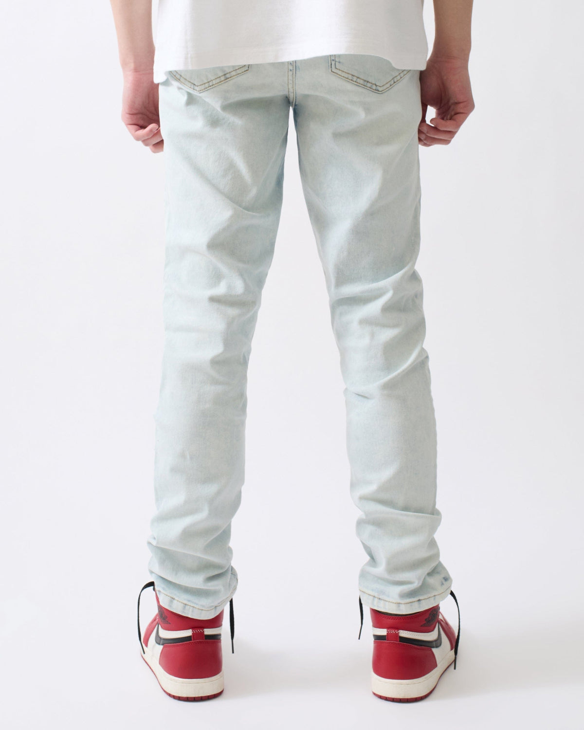 Reason Clothing Top Pick Ice Distressed Skinny Jeans - Blue