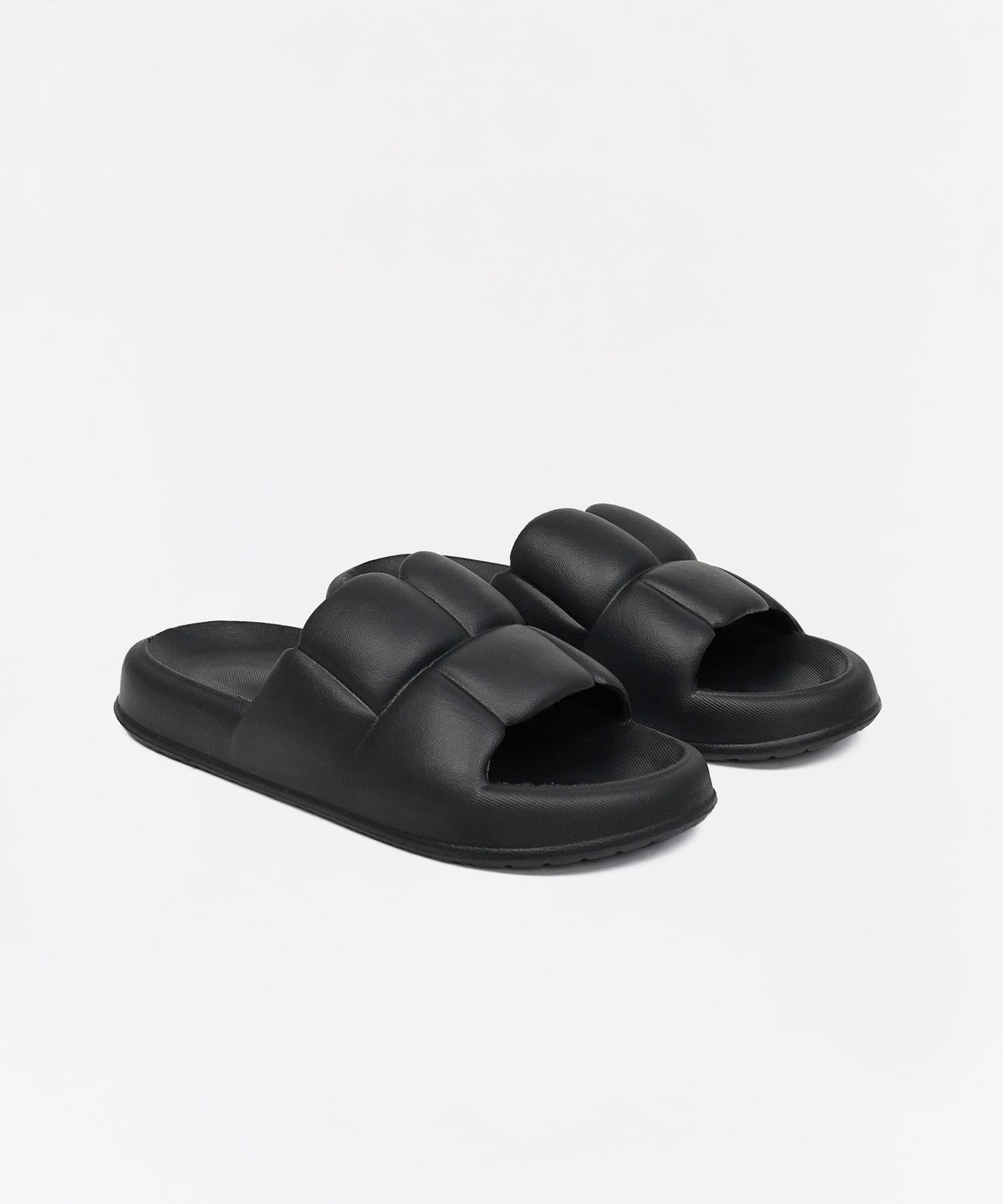 Reason Clothing Best Price Weave Padded Slides - Black