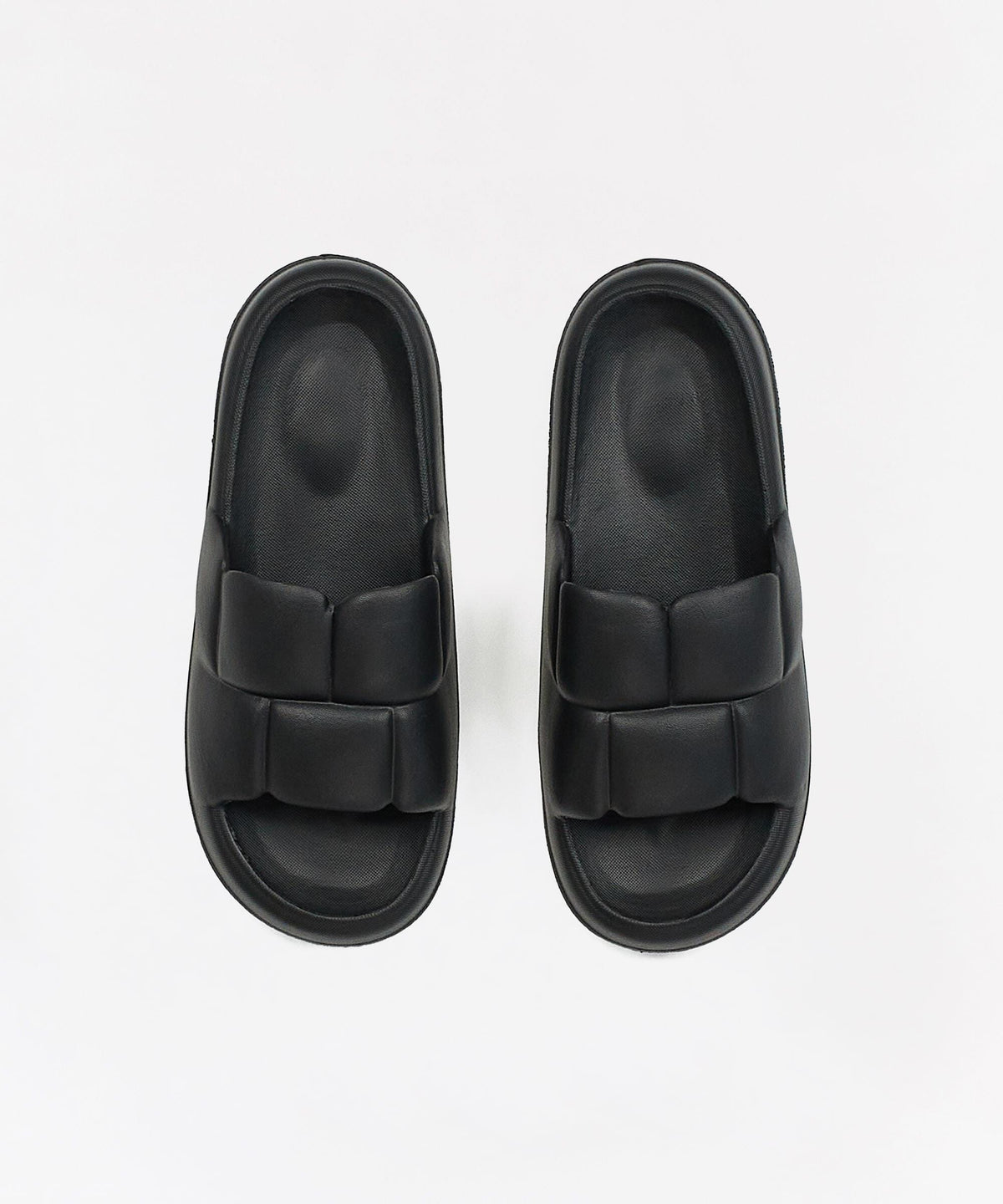 Reason Clothing Best Price Weave Padded Slides - Black