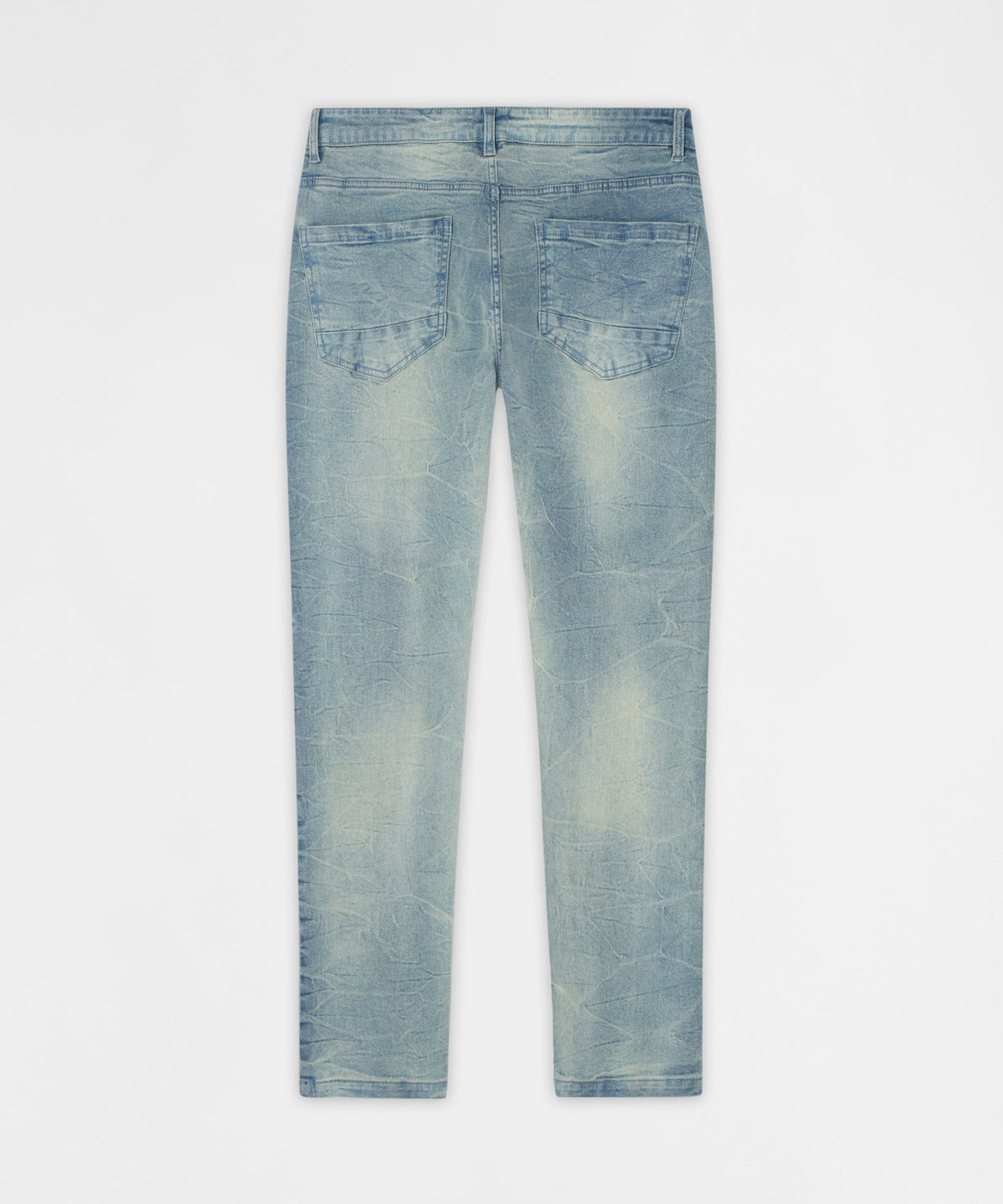 Reason Clothing Popular Gothic Cross Denim Pants - Light Blue