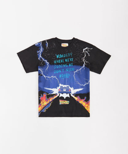 Reason Clothing Popular Back To The Future Roads Tee - Black
